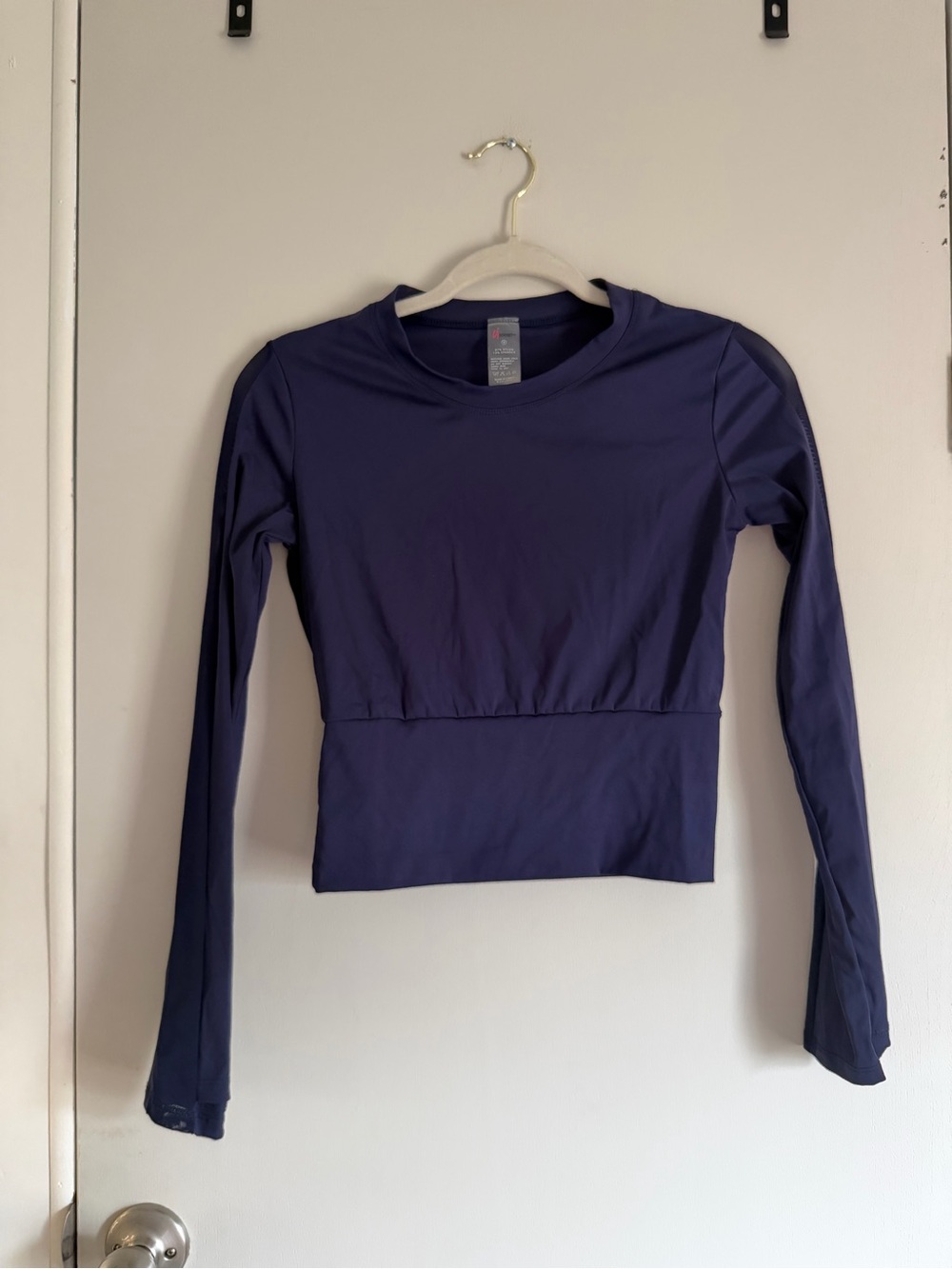 Society Long Sleeve Cropped Top - Deep Navy